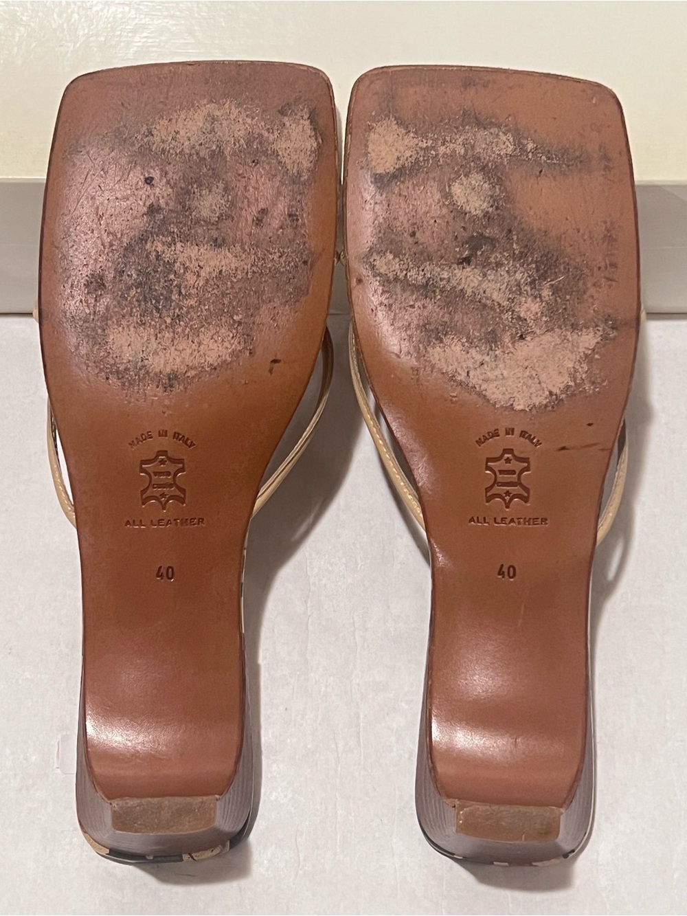 Sexy Kiss Leather Thong Sandals Size 40 Cinese/Camel - Picture 5 of 11